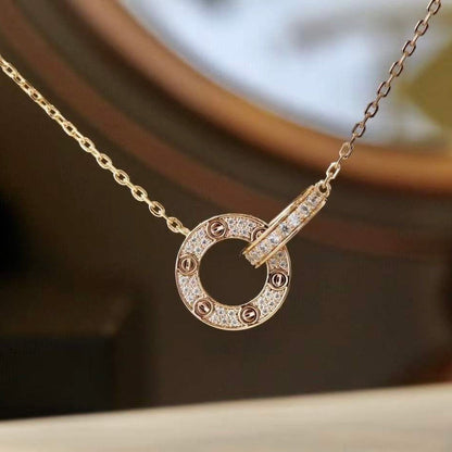 [Rosla]LOVE  FULL DIAMOND PENDANT NECKLACE