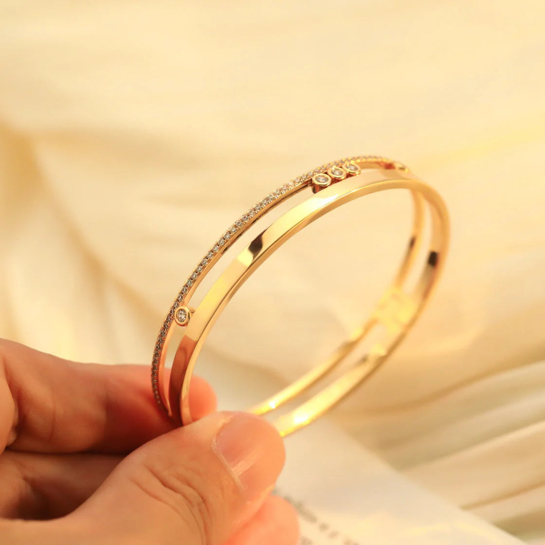 [Rosla]Move Romane Diamond Bangle Bracelet