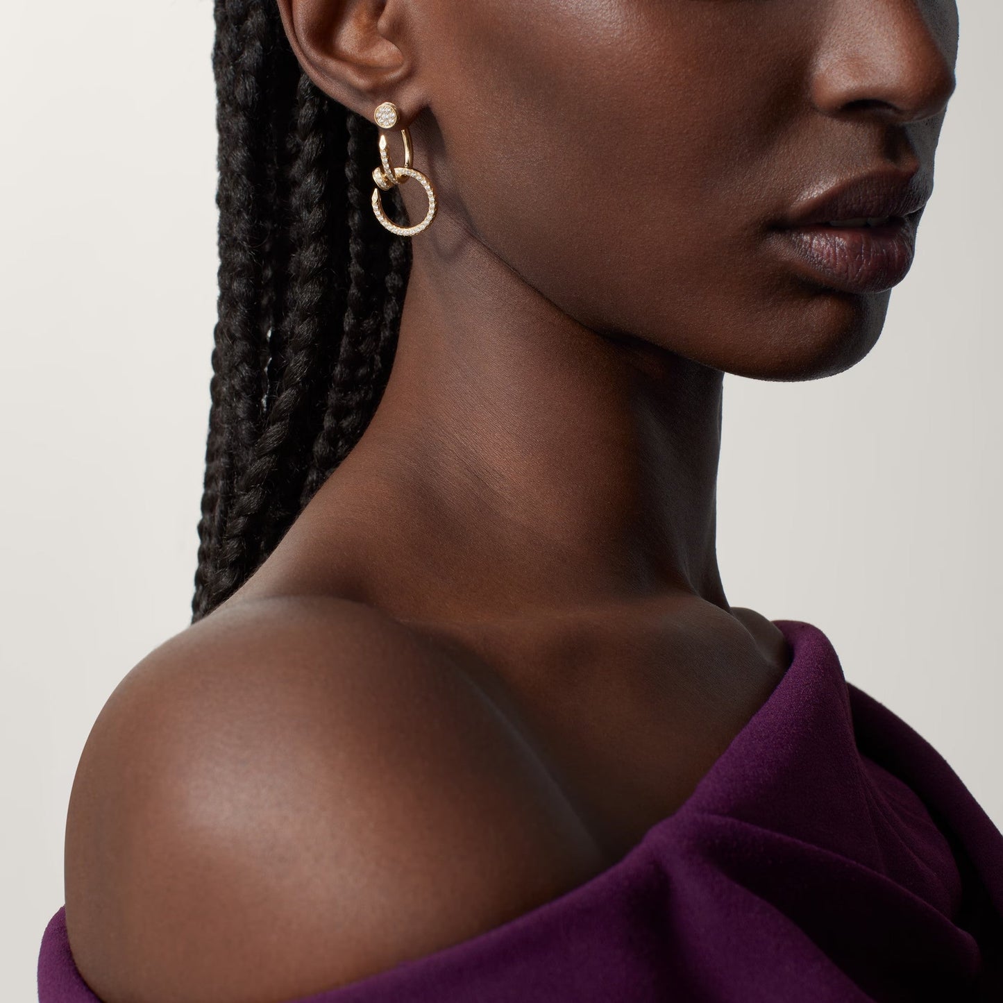 [Rosla]JUSTE FULL DIAMOND DOUBLE EARRINGS