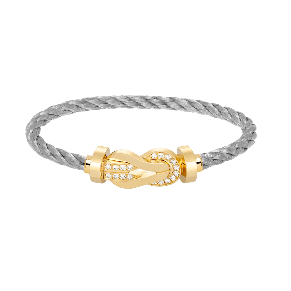 [Rosla]CHANCE LARGE 8 FIGURE BUCKLE HALF DIAMOND BRACELET GOLD