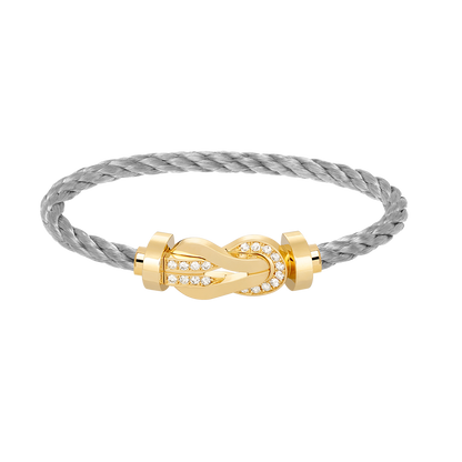 [Rosla]CHANCE LARGE 8 FIGURE BUCKLE HALF DIAMOND BRACELET GOLD