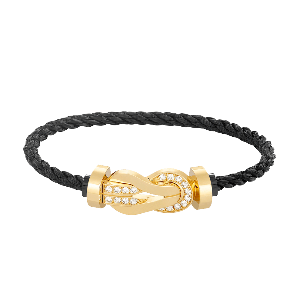 [Rosla]CHANCE LARGE 8 FIGURE BUCKLE HALF DIAMOND BRACELET GOLD