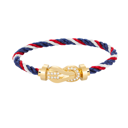 [Rosla]CHANCE LARGE 8 FIGURE BUCKLE HALF DIAMOND BRACELET GOLD