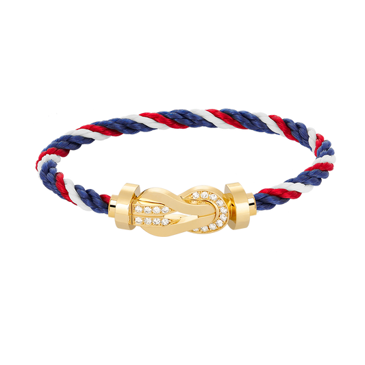 [Rosla]CHANCE LARGE 8 FIGURE BUCKLE HALF DIAMOND BRACELET GOLD