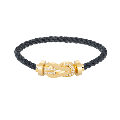 [Rosla]CHANCE LARGE 8 FIGURE BUCKLE HALF DIAMOND BRACELET GOLD