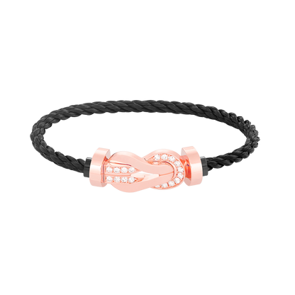 [Rosla]CHANCE LARGE 8 FIGURE BUCKLE HALF DIAMOND BRACELET ROSE GOLD