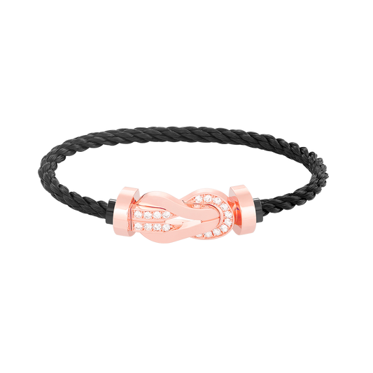 [Rosla]CHANCE LARGE 8 FIGURE BUCKLE HALF DIAMOND BRACELET ROSE GOLD