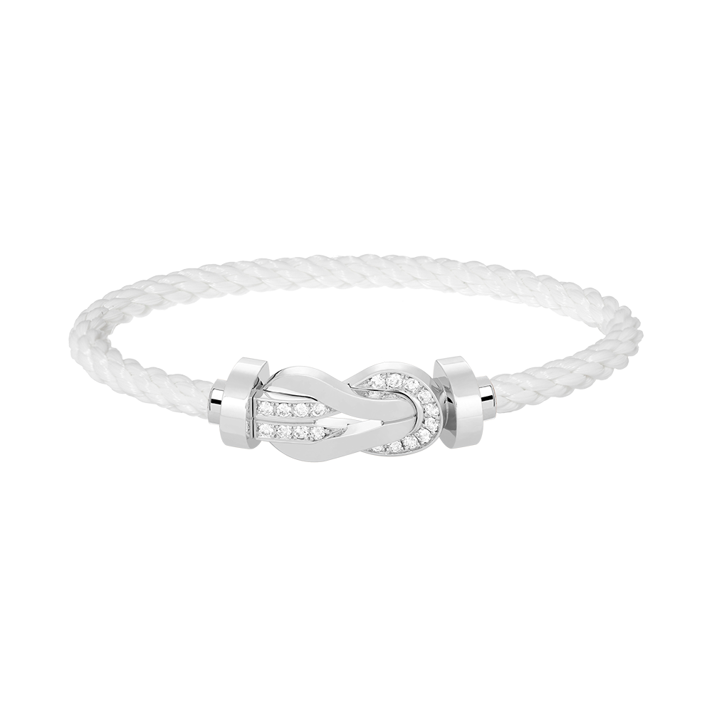 [Rosla]CHANCE LARGE 8 FIGURE BUCKLE HALF DIAMOND BRACELET SILVER