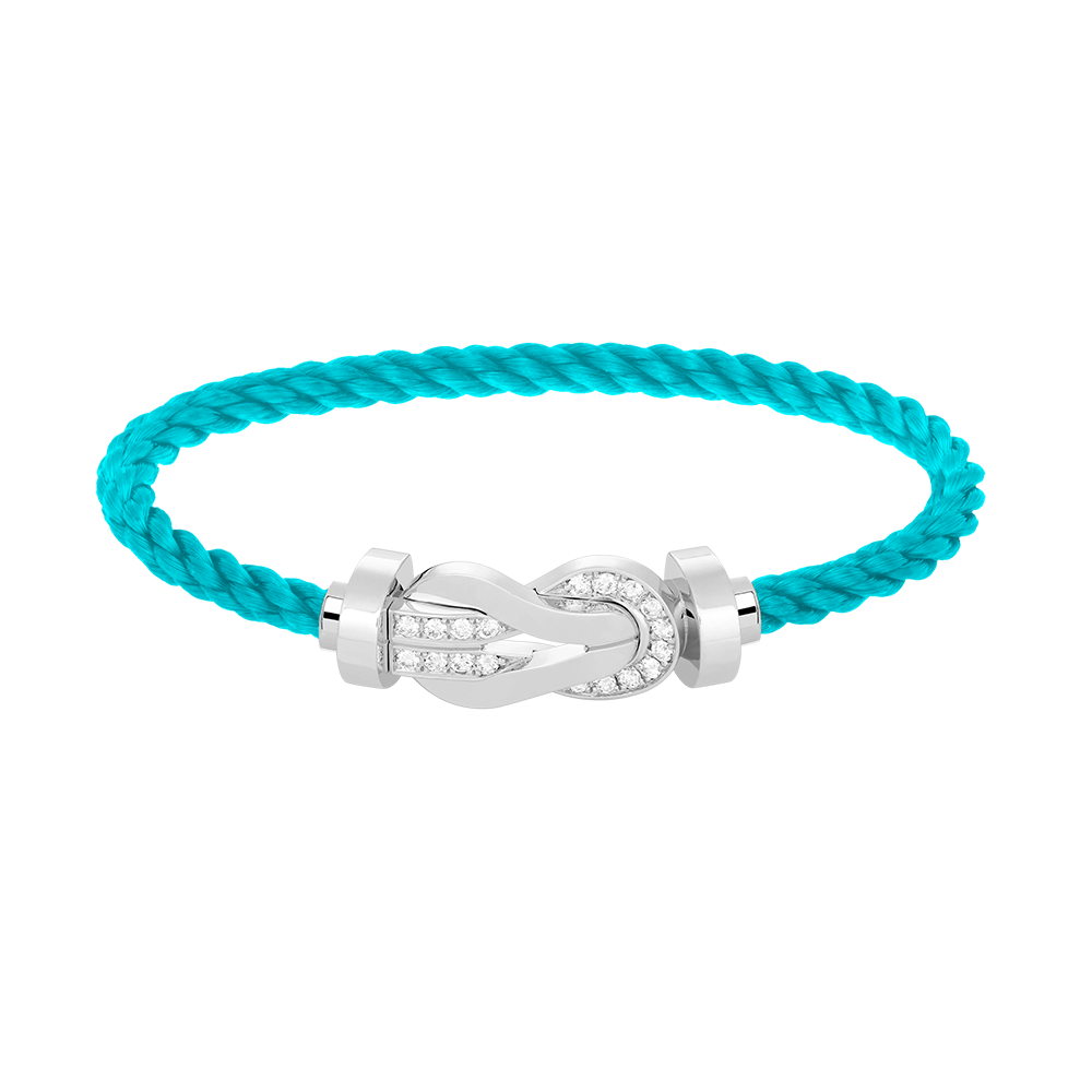 [Rosla]CHANCE LARGE 8 FIGURE BUCKLE HALF DIAMOND BRACELET SILVER