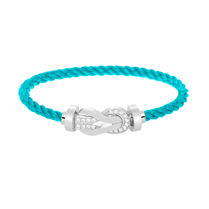 [Rosla]CHANCE LARGE 8 FIGURE BUCKLE HALF DIAMOND BRACELET SILVER