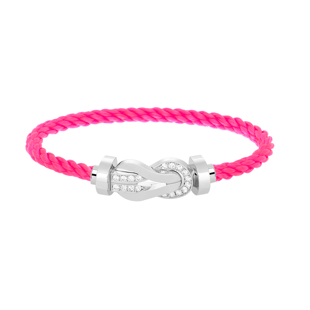 [Rosla]CHANCE LARGE 8 FIGURE BUCKLE HALF DIAMOND BRACELET SILVER