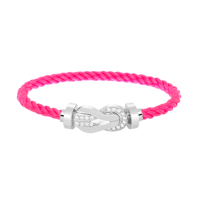 [Rosla]CHANCE LARGE 8 FIGURE BUCKLE HALF DIAMOND BRACELET SILVER
