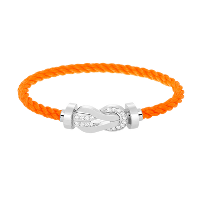 [Rosla]CHANCE LARGE 8 FIGURE BUCKLE HALF DIAMOND BRACELET SILVER