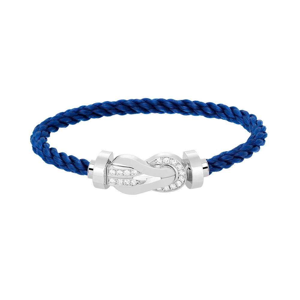 [Rosla]CHANCE LARGE 8 FIGURE BUCKLE HALF DIAMOND BRACELET SILVER