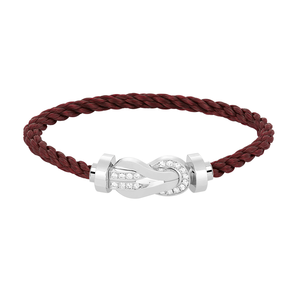 [Rosla]CHANCE LARGE 8 FIGURE BUCKLE HALF DIAMOND BRACELET SILVER
