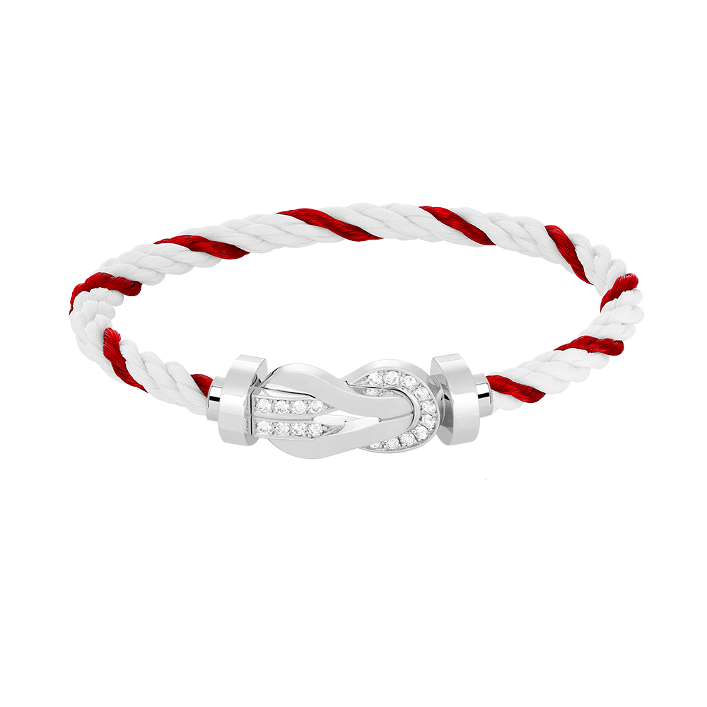 [Rosla]CHANCE LARGE 8 FIGURE BUCKLE HALF DIAMOND BRACELET SILVER