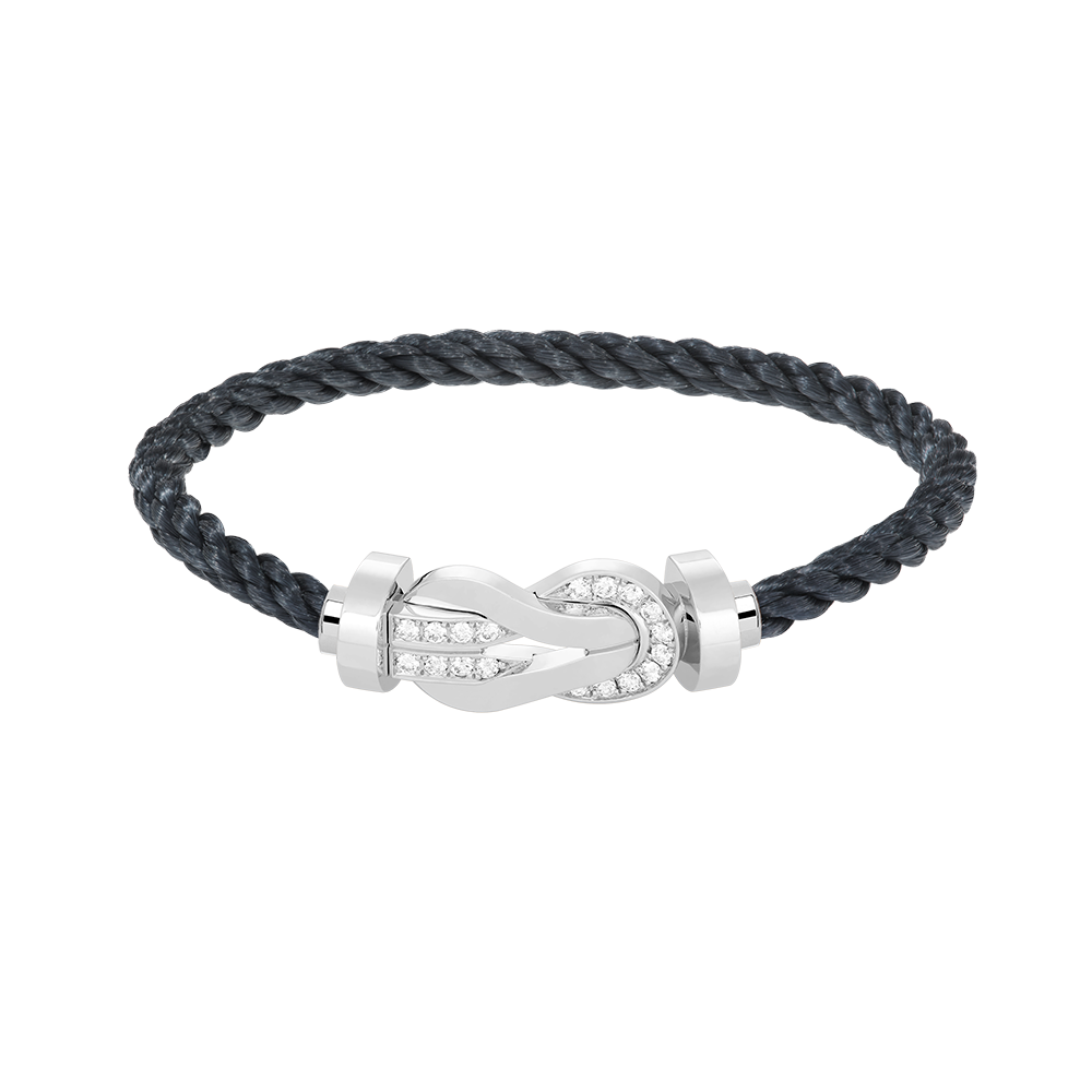 [Rosla]CHANCE LARGE 8 FIGURE BUCKLE HALF DIAMOND BRACELET SILVER