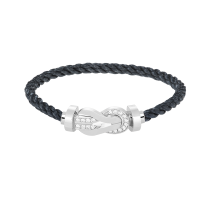 [Rosla]CHANCE LARGE 8 FIGURE BUCKLE HALF DIAMOND BRACELET SILVER