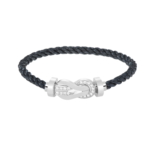 [Rosla]CHANCE LARGE 8 FIGURE BUCKLE HALF DIAMOND BRACELET SILVER