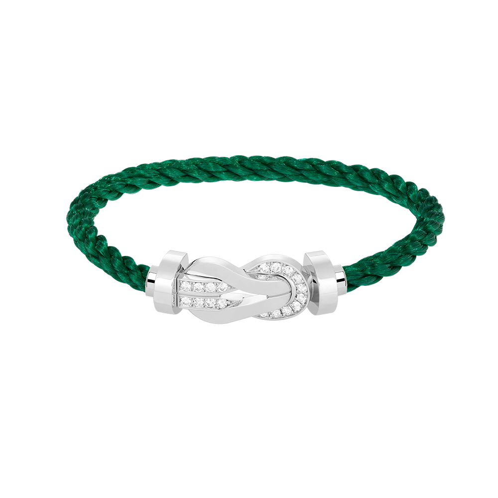 [Rosla]CHANCE LARGE 8 FIGURE BUCKLE HALF DIAMOND BRACELET SILVER