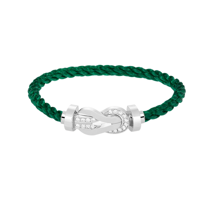 [Rosla]CHANCE LARGE 8 FIGURE BUCKLE HALF DIAMOND BRACELET SILVER