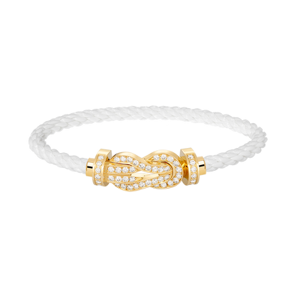 [Rosla]CHANCE LARGE 8 FIGURE BUCKLE FULLDIAMOND BRACELET GOLD