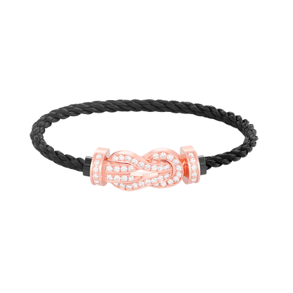 [Rosla]CHANCE LARGE 8 FIGURE BUCKLE FULL DIAMOND BRACELET ROSE GOLD