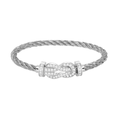 [Rosla]CHANCE LARGE 8 FIGURE BUCKLE FULL DIAMOND BRACELET SILVER