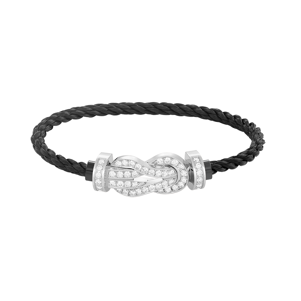[Rosla]CHANCE LARGE 8 FIGURE BUCKLE FULL DIAMOND BRACELET SILVER