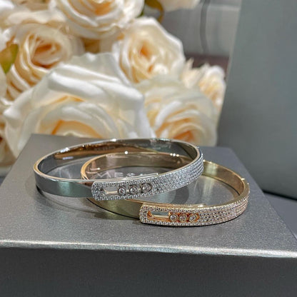 [Rosla]Move Noa Rose Gold Pavé Diamond Bangle Bracelet