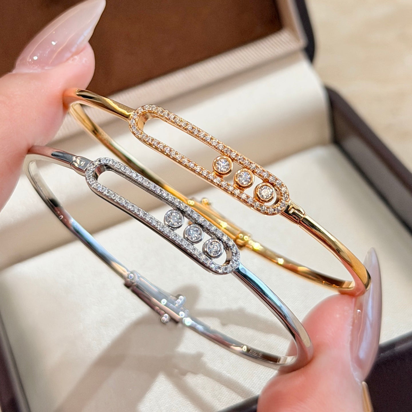 [Rosla]Move Pavé Diamond Bangle Bracelet M