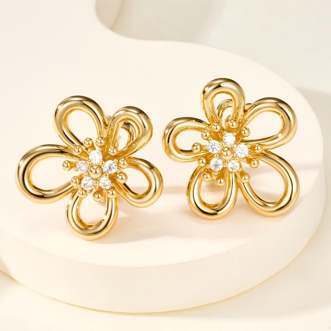 [Rosla] FLOWERLACE EARRING 5 DIAMONDS