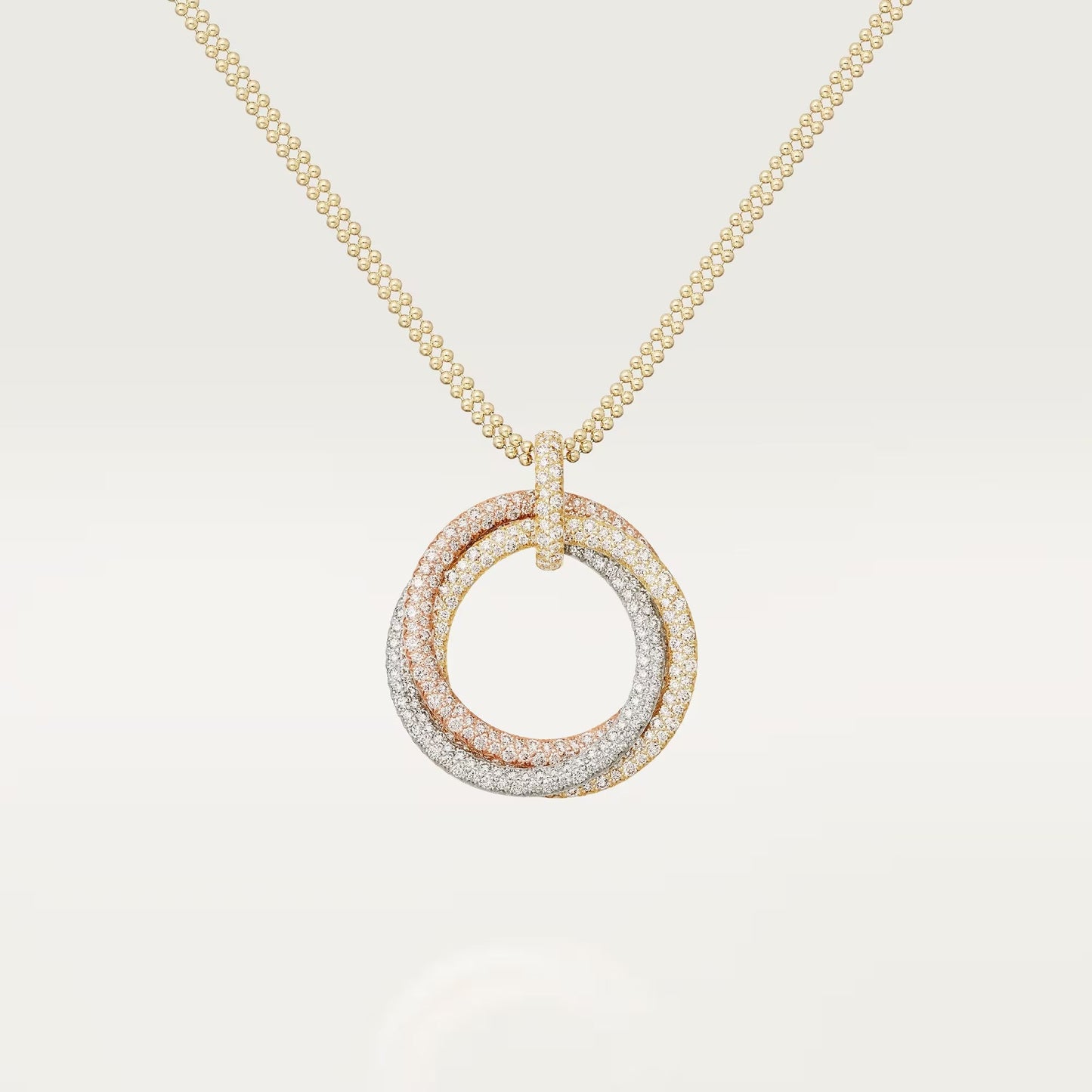 [Rosla]TRINITY LARGE FULL DIAMOND  NECKLACE