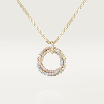 [Rosla]TRINITY LARGE FULL DIAMOND  NECKLACE