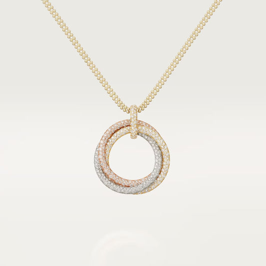 [Rosla]TRINITY LARGE FULL DIAMOND  NECKLACE