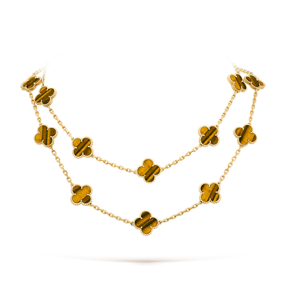 [Rosla]CLOVER 20 MOTIFS TIGER EYE ROSE GOLD