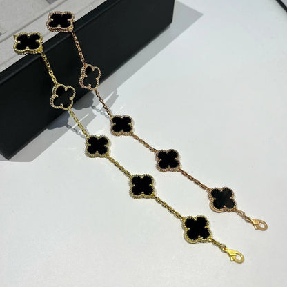 [Rosla] CLOVER 5 MOTIF ONYXS BRACELET COLLECTION