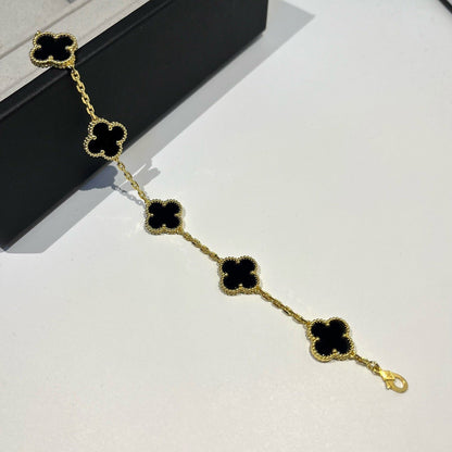[Rosla] CLOVER 5 MOTIF ONYXS BRACELET COLLECTION