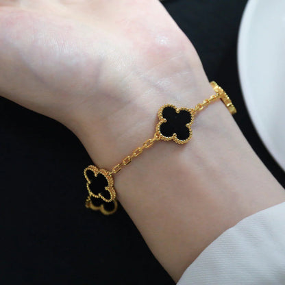 [Rosla] CLOVER 5 MOTIF ONYXS BRACELET COLLECTION