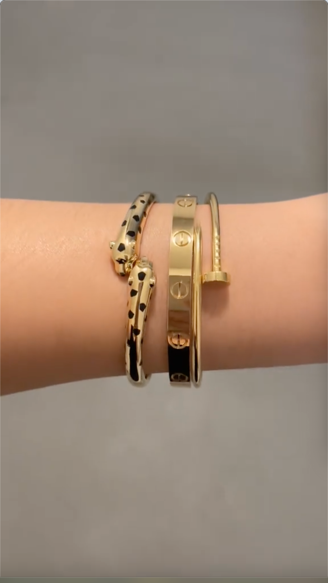[Rosla] Panthère & LOVE  & JUSTE  Diamond Bracelet Stack Set