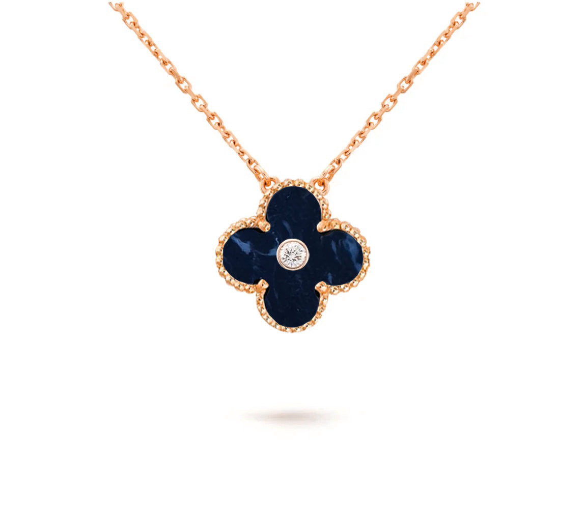 [Rosla]CLOVER 15MM DIAMOND SINGLE FLOWER NECKLACE COLLECTION