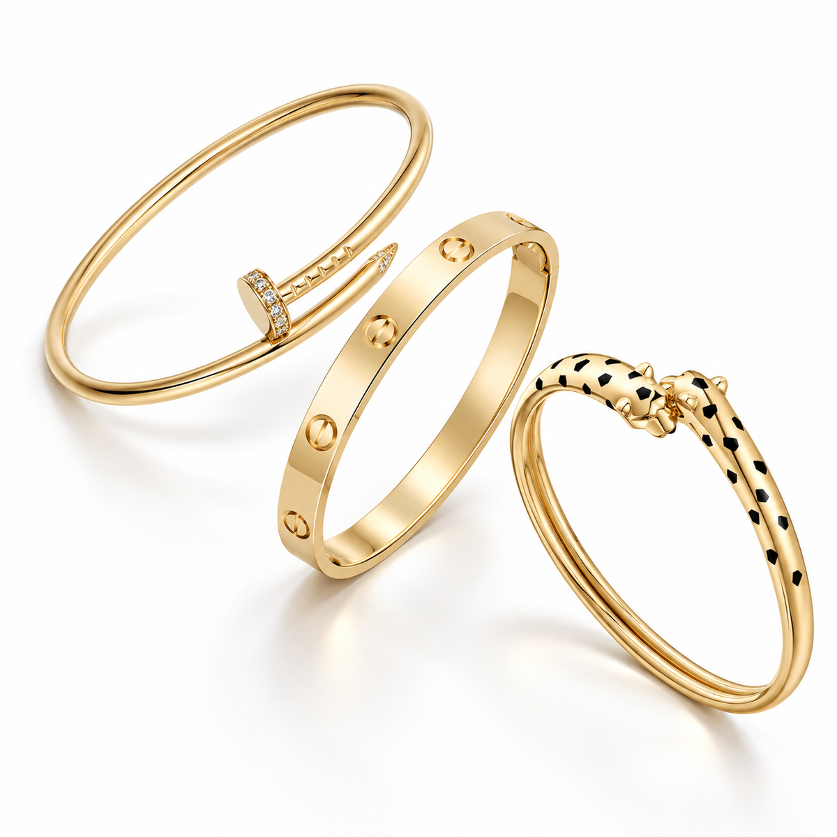 [Rosla] Panthère & LOVE  & JUSTE  Diamond Bracelet Stack Set