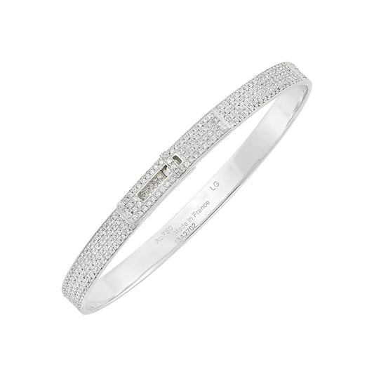 [Rosla]HM KELLY BRACELET IN SILVER AND FULL PAVE DIAMOND