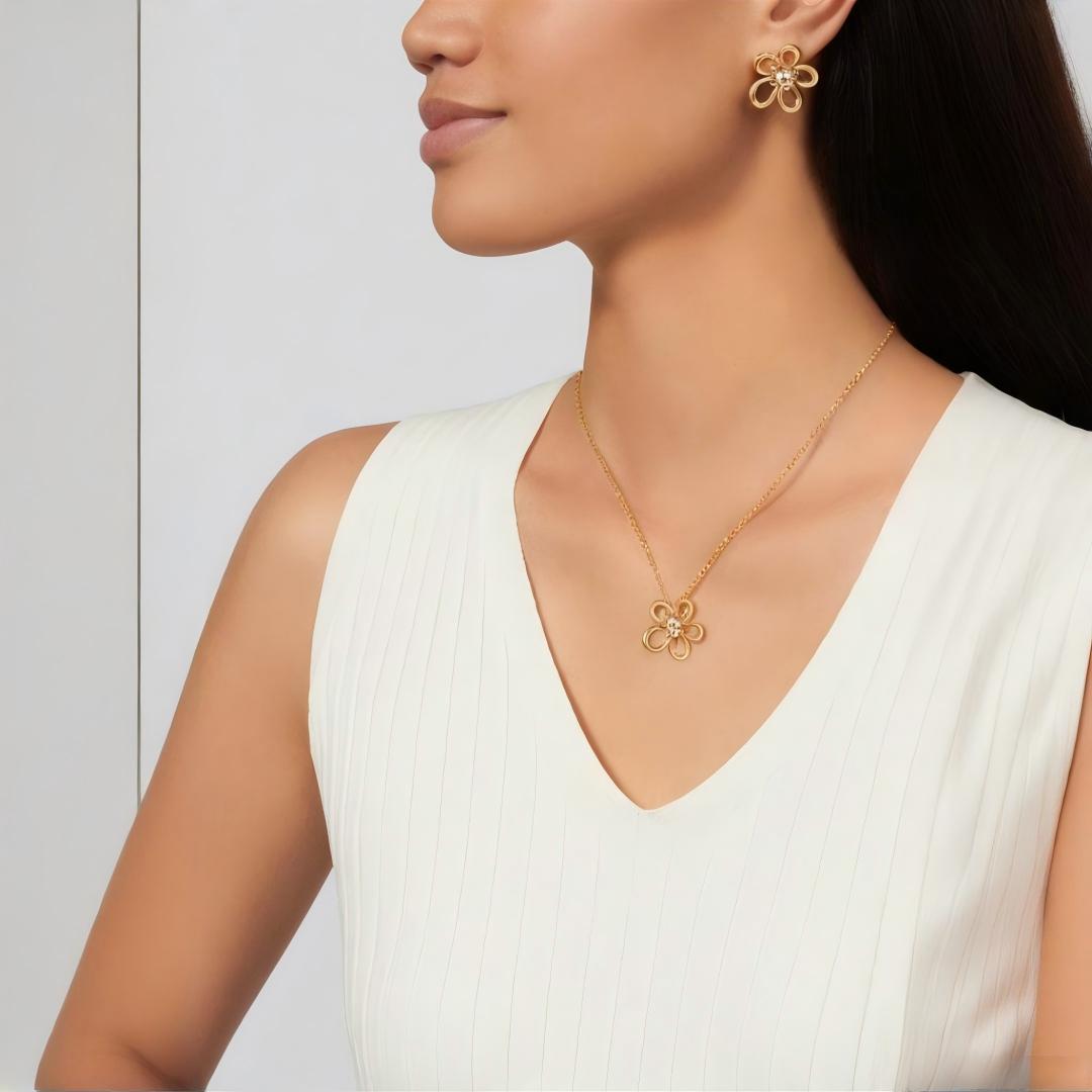 [Rosla] FLOWERLACE EARRING 5 DIAMONDS