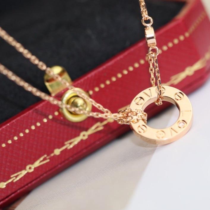 [Rosla]LOVE NECKLACE ADJUSTABLE ROSE GOLD 2 DIAMOND