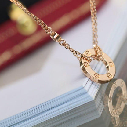 [Rosla]LOVE NECKLACE ADJUSTABLE ROSE GOLD 2 DIAMOND