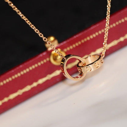 [Rosla]LOVE NECKLACE PINK GOLD AND SILVER
