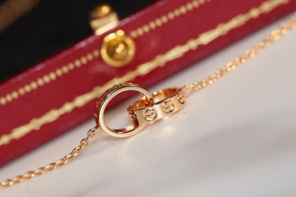 [Rosla]LOVE NECKLACE PINK GOLD AND SILVER