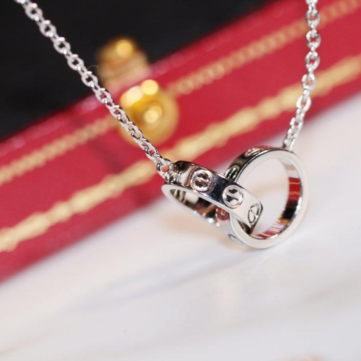[Rosla]LOVE NECKLACE PINK GOLD AND SILVER