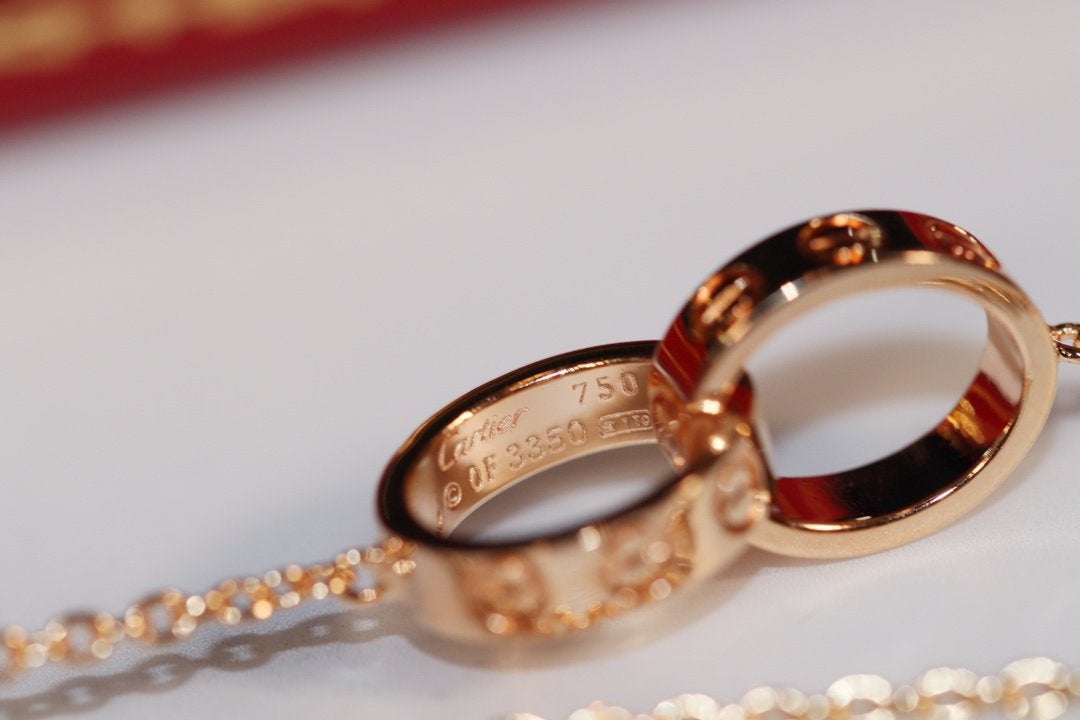 [Rosla]LOVE NECKLACE PINK GOLD AND SILVER